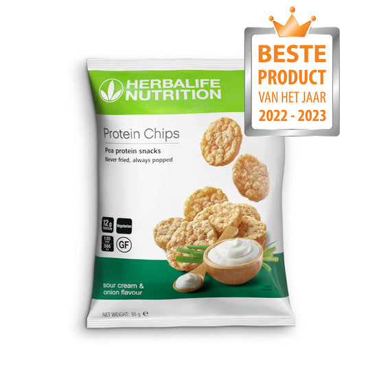 Herbalife proteïne chips Sour Cream & Onion smaak 10 zakjes