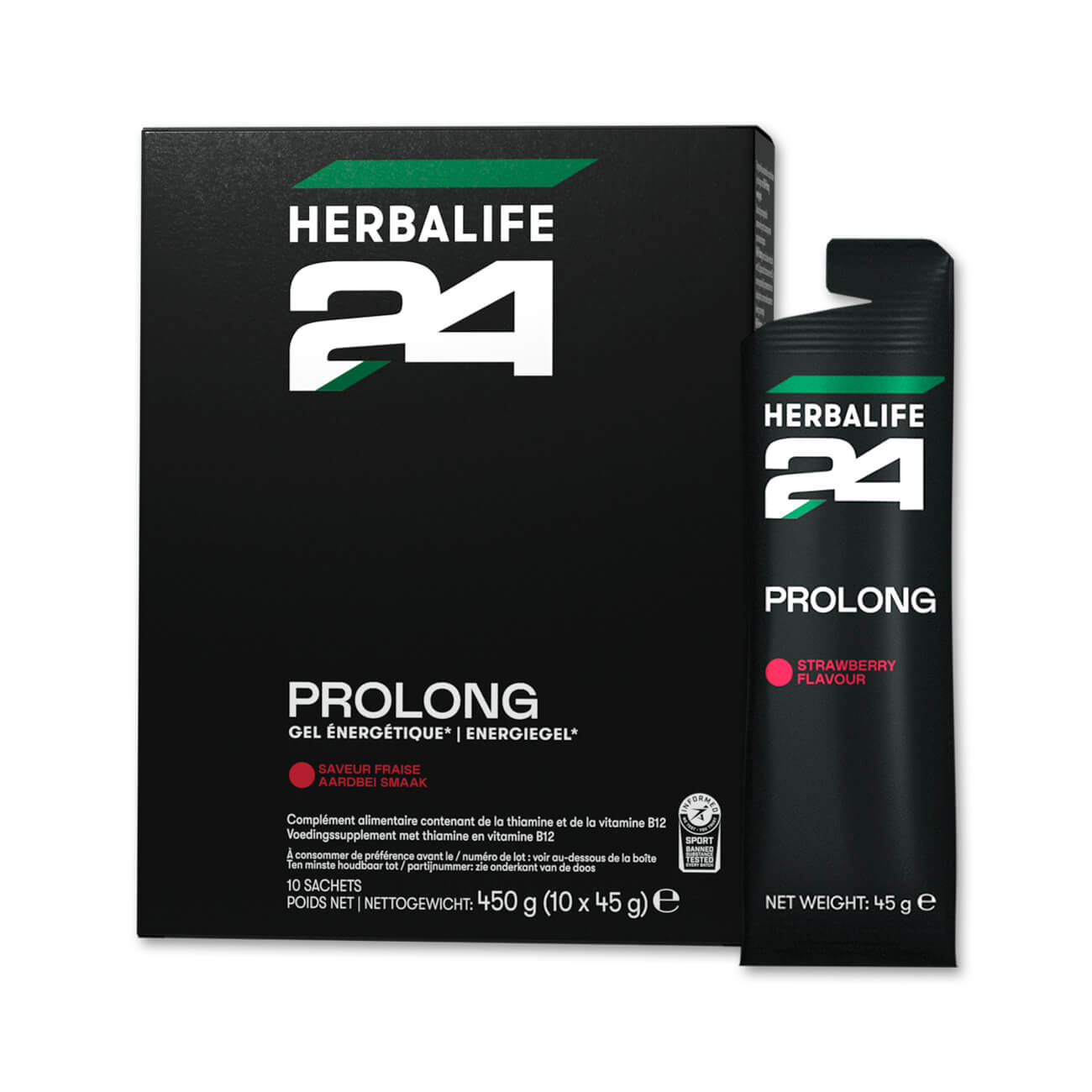 Herbalife Prolong Energiegel Aardbei 10 sachets